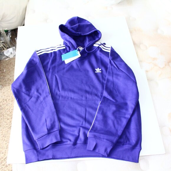 Adicolor Adidas Classics 3-Stripes Hoodie Energy Ink NWT XL Mens $70 - Picture 5 of 10